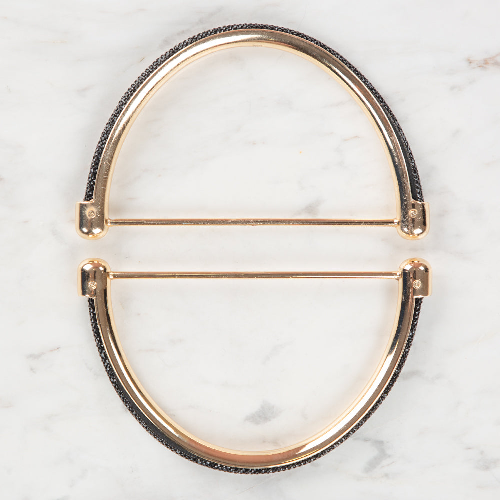 Akçaylar Taşlı Metal D Model Çanta Sapı Altın-Siyah